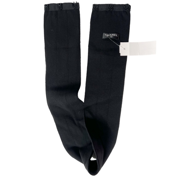 Chanel Black Ribbed Fabric Knit O/S Belt 33\